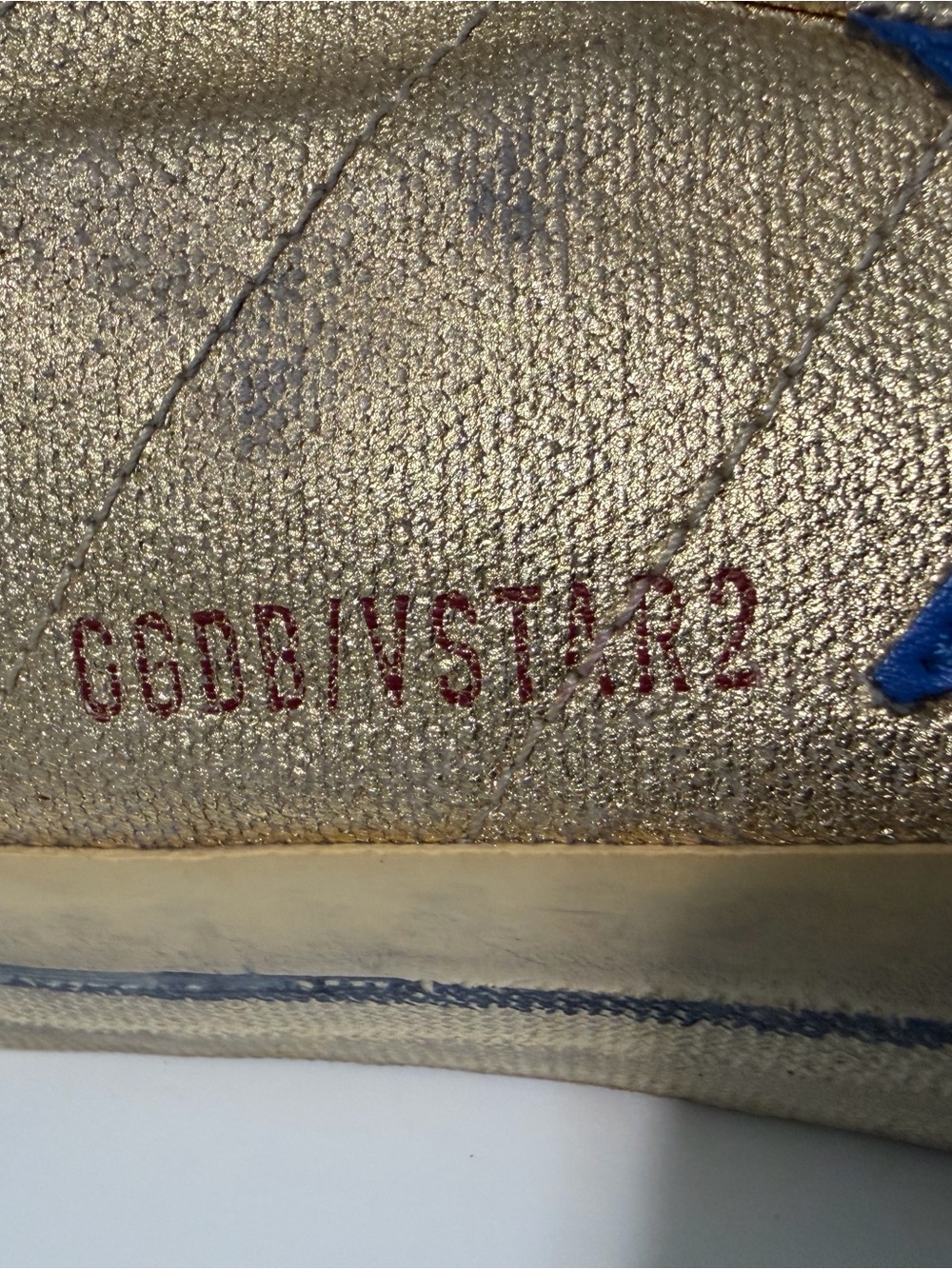 Golden Goose V-Star 2 Gold Metallic Blue Star Sneakers EU 40 - Picture 4 of 15